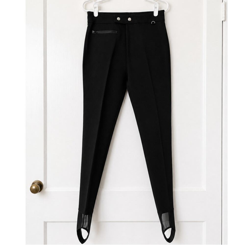Vintage Subello Schoeller Stretch Black Stirrup Ski Pants Size 14